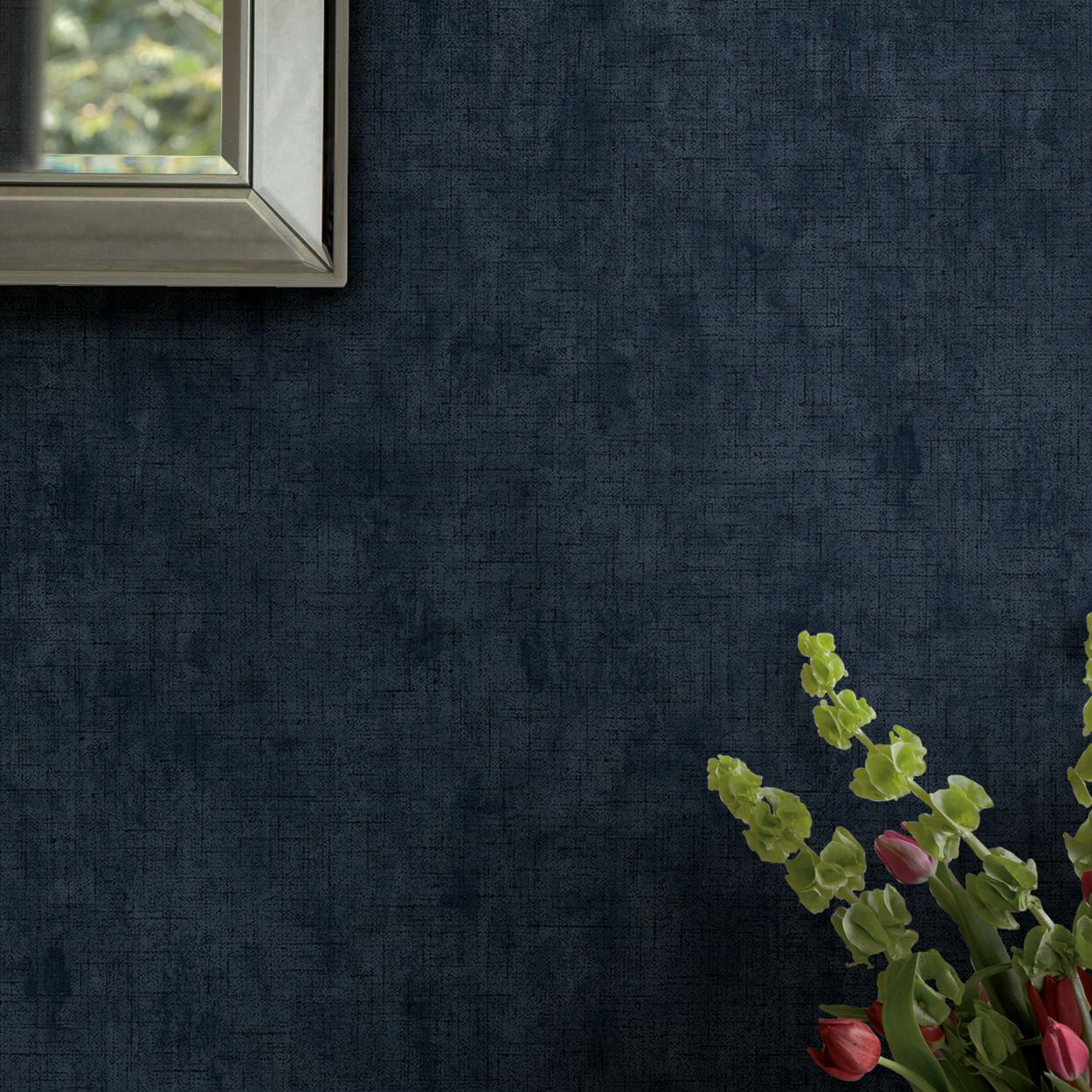 Laura Ashley Plain Midnight Seaspray Wallpaper