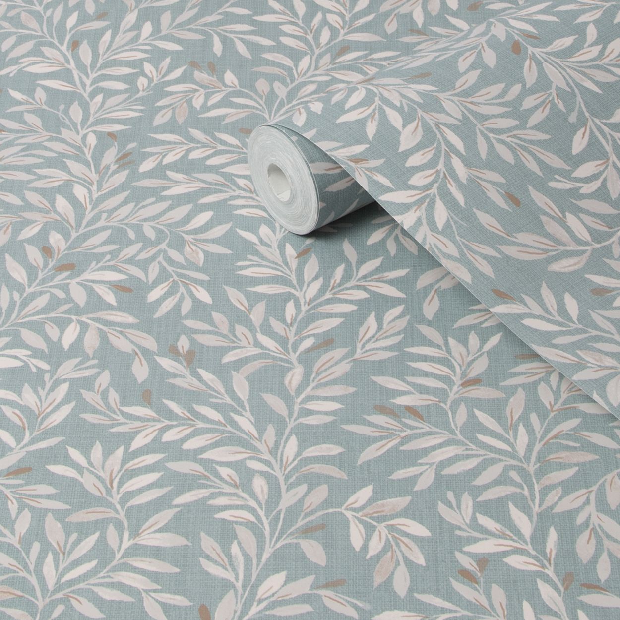 Next Ditsy Leaf Duck Egg Wallpaper