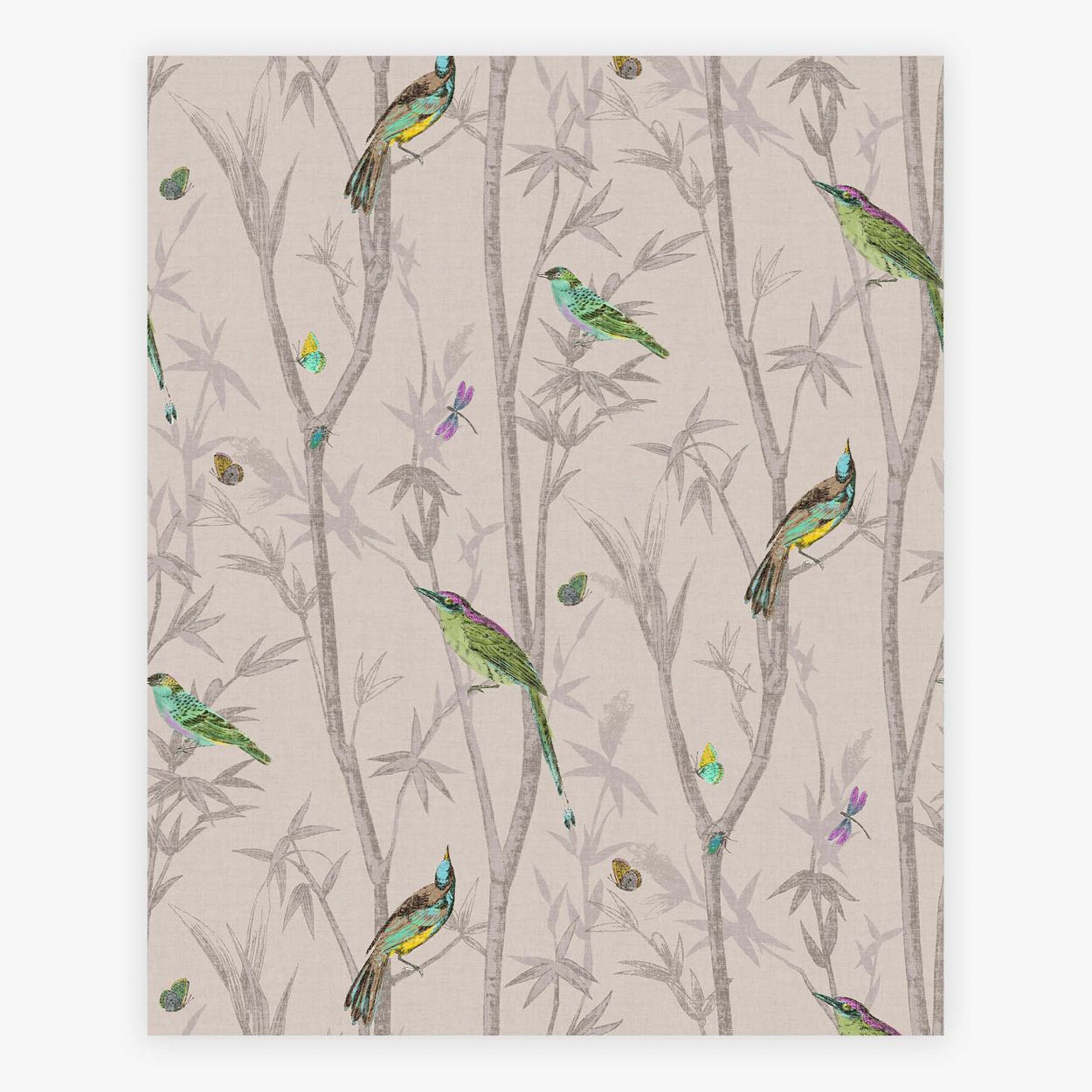 Next Chinoiserie Bird Trail Natural Wallpaper