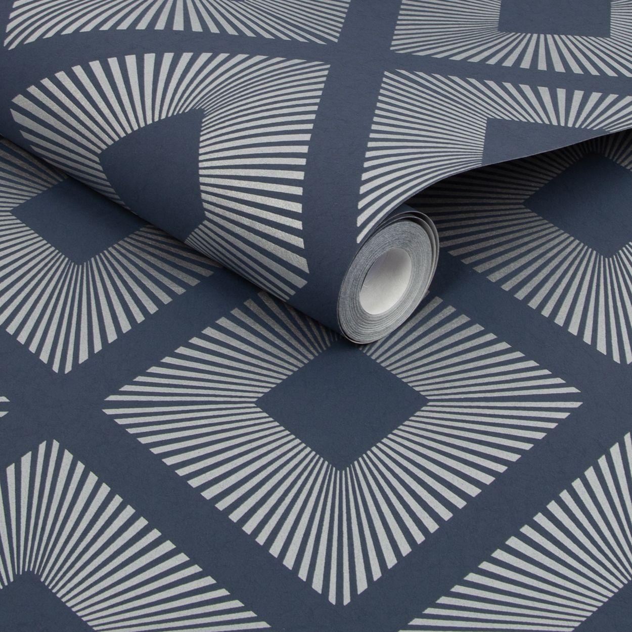 Next Deco Triangle Navy Wallpaper