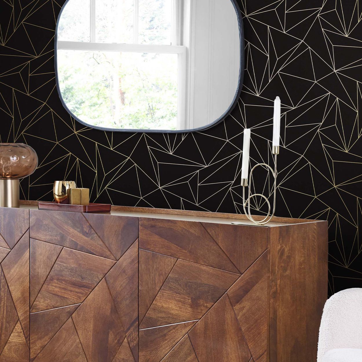 Next Scatter Geo Black Wallpaper