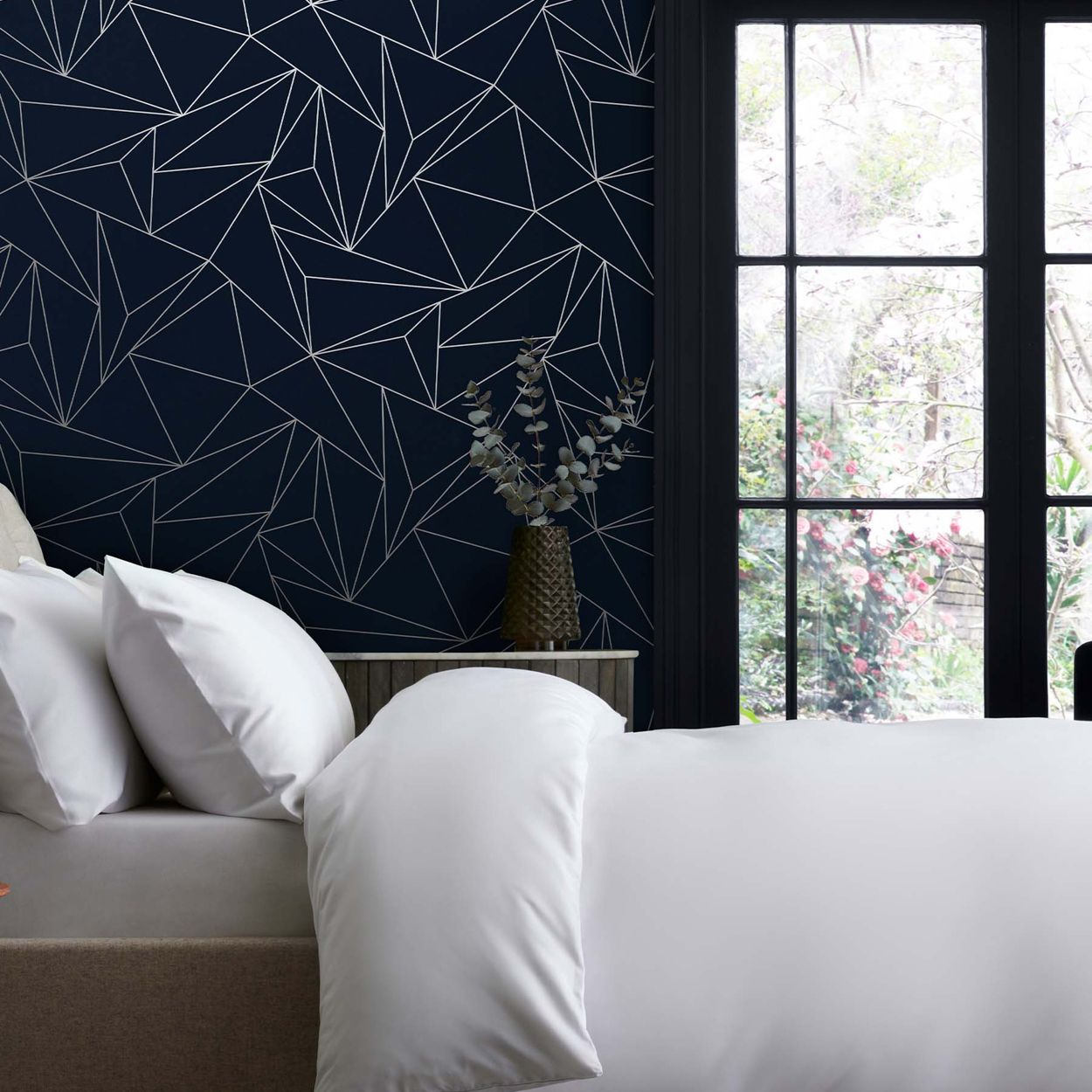 Next Scatter Geo Navy Wallpaper