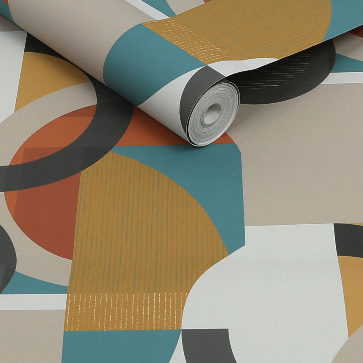 Next Retro Shapes Geo Orange Wallpaper