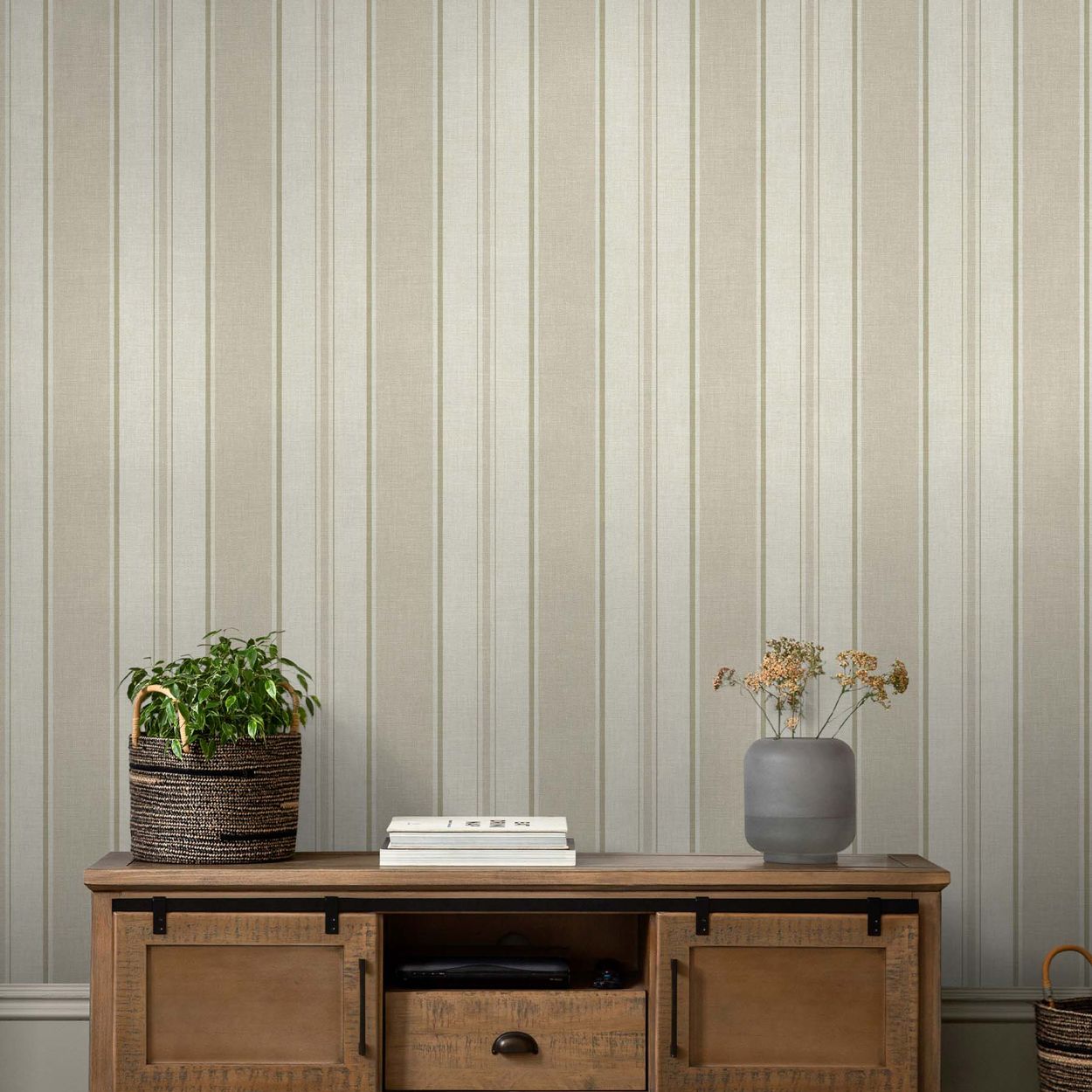 Next Country Stripe Neutral Wallpaper