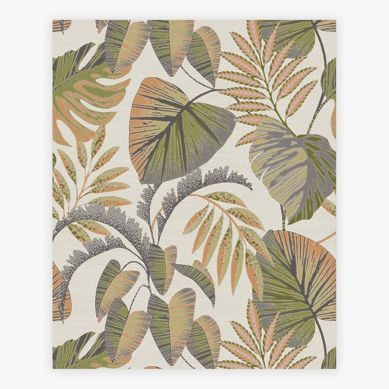 Next Jungle Leaves Orange Wallpaper