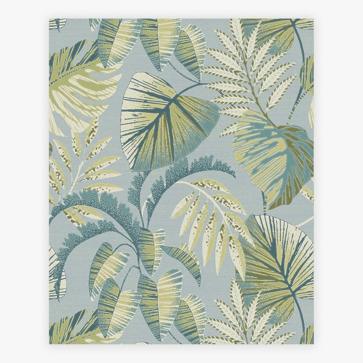 Next Jungle Leaves Duck Egg Wallpaper