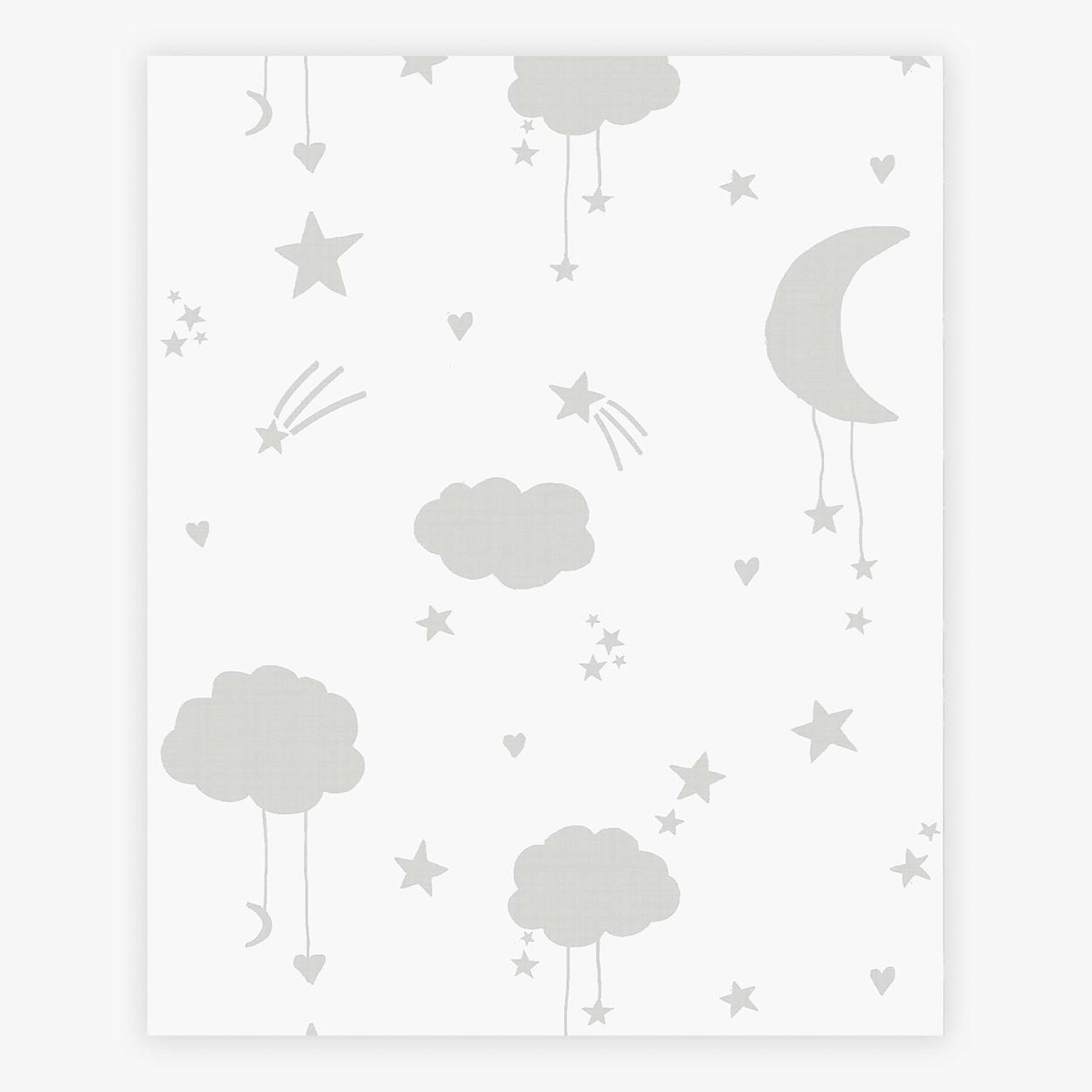Next Moon & Stars Grey Wallpaper