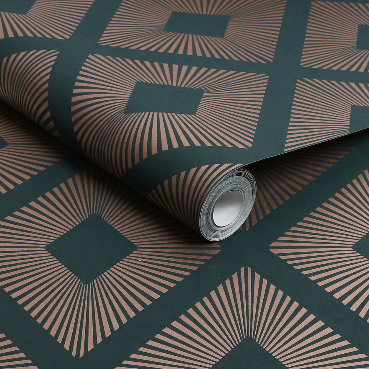 Next Deco Triangle Emerald Wallpaper