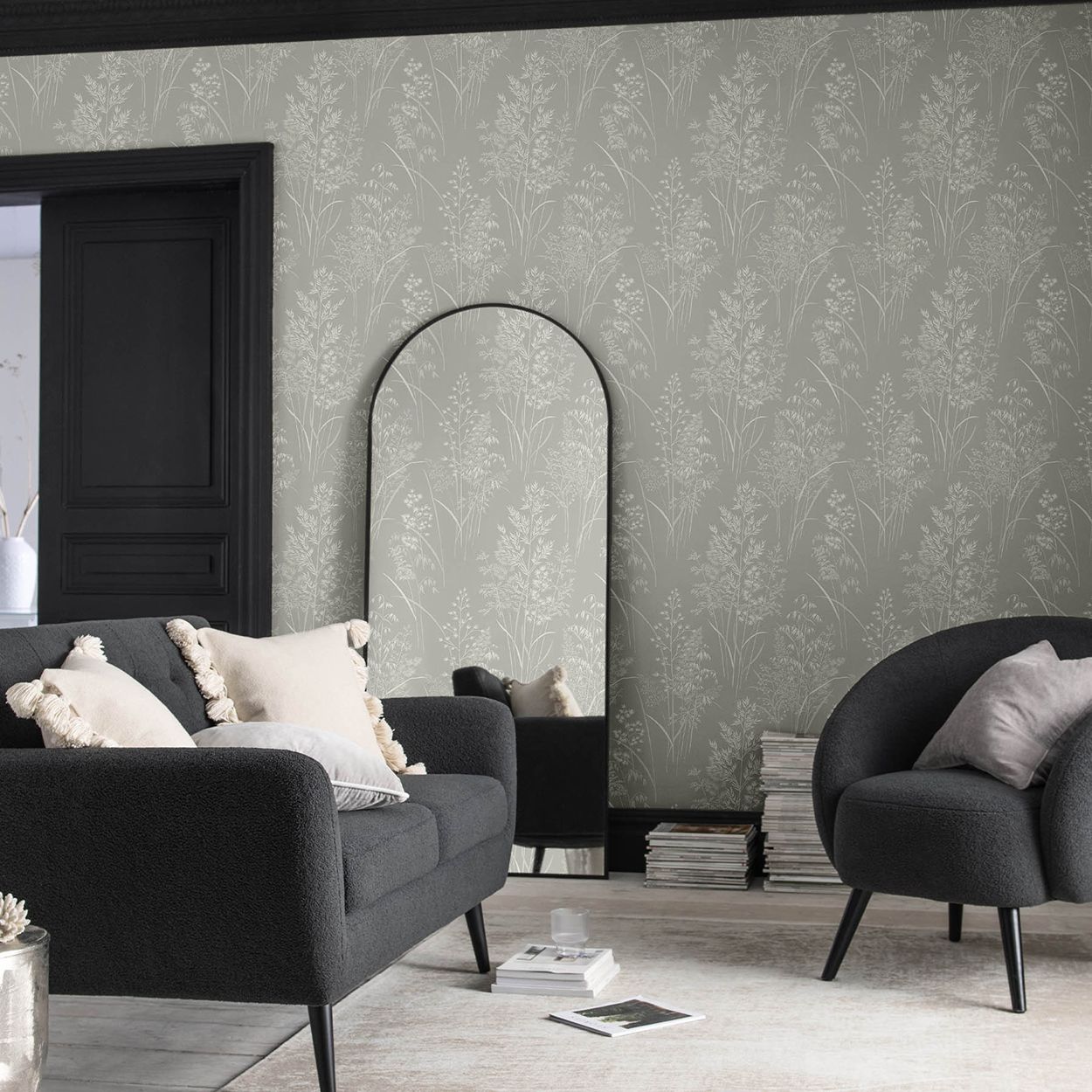 Next Leaf Sprigs Taupe Wallpaper