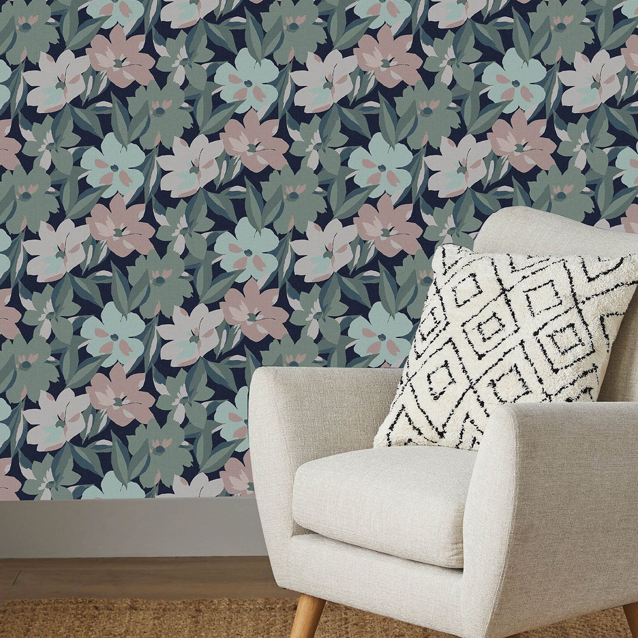 Next Hot House Floral Midnight Wallpaper
