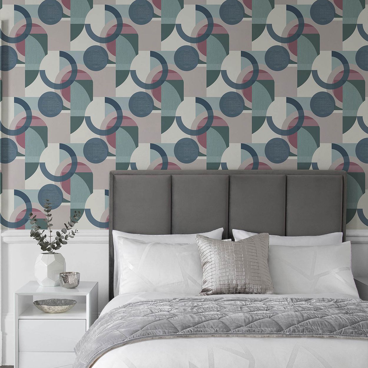 Next Retro Shapes Geo Teal Wallpaper