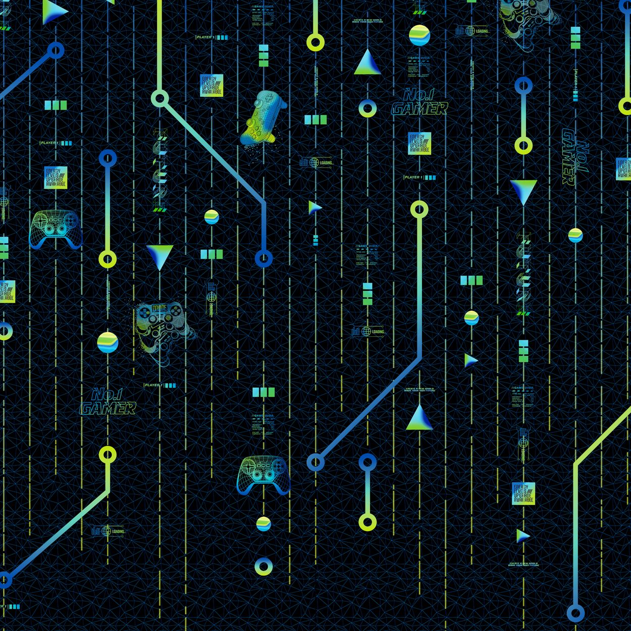 Next Gamer Mural Blue Brights