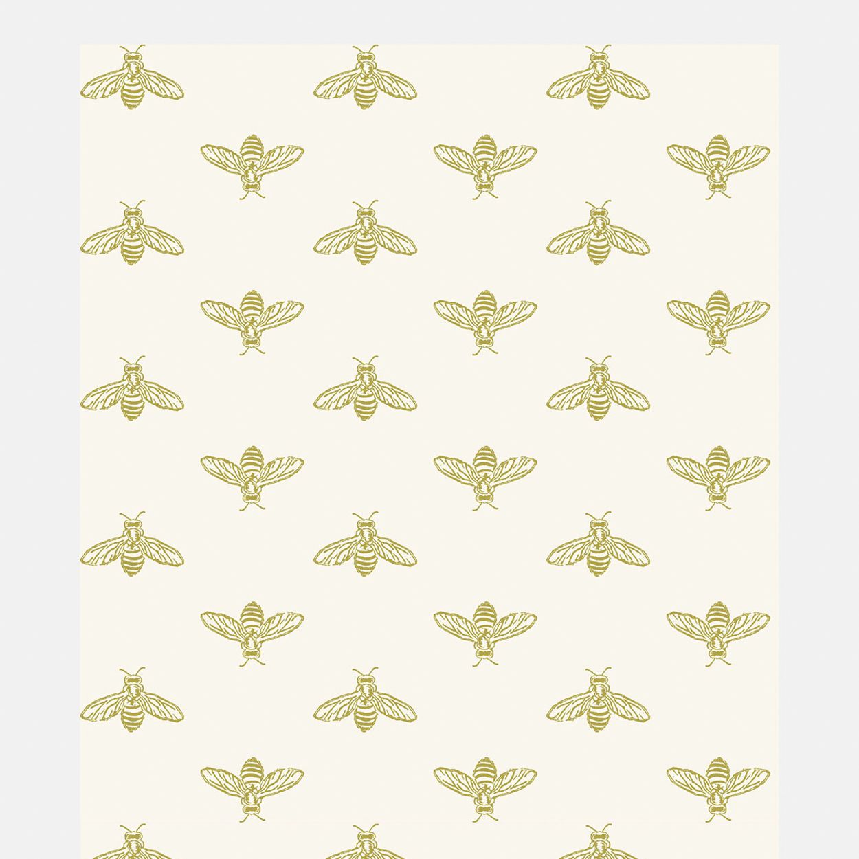 Joules Block Print Bee Antique Gold Wallpaper