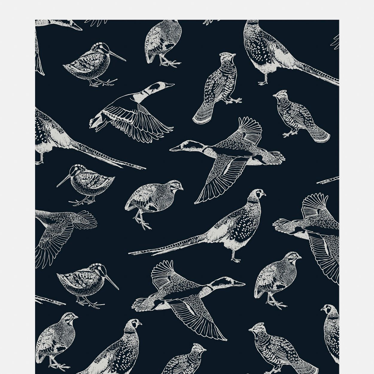 Joules Hunting Birds French Navy Wallpaper