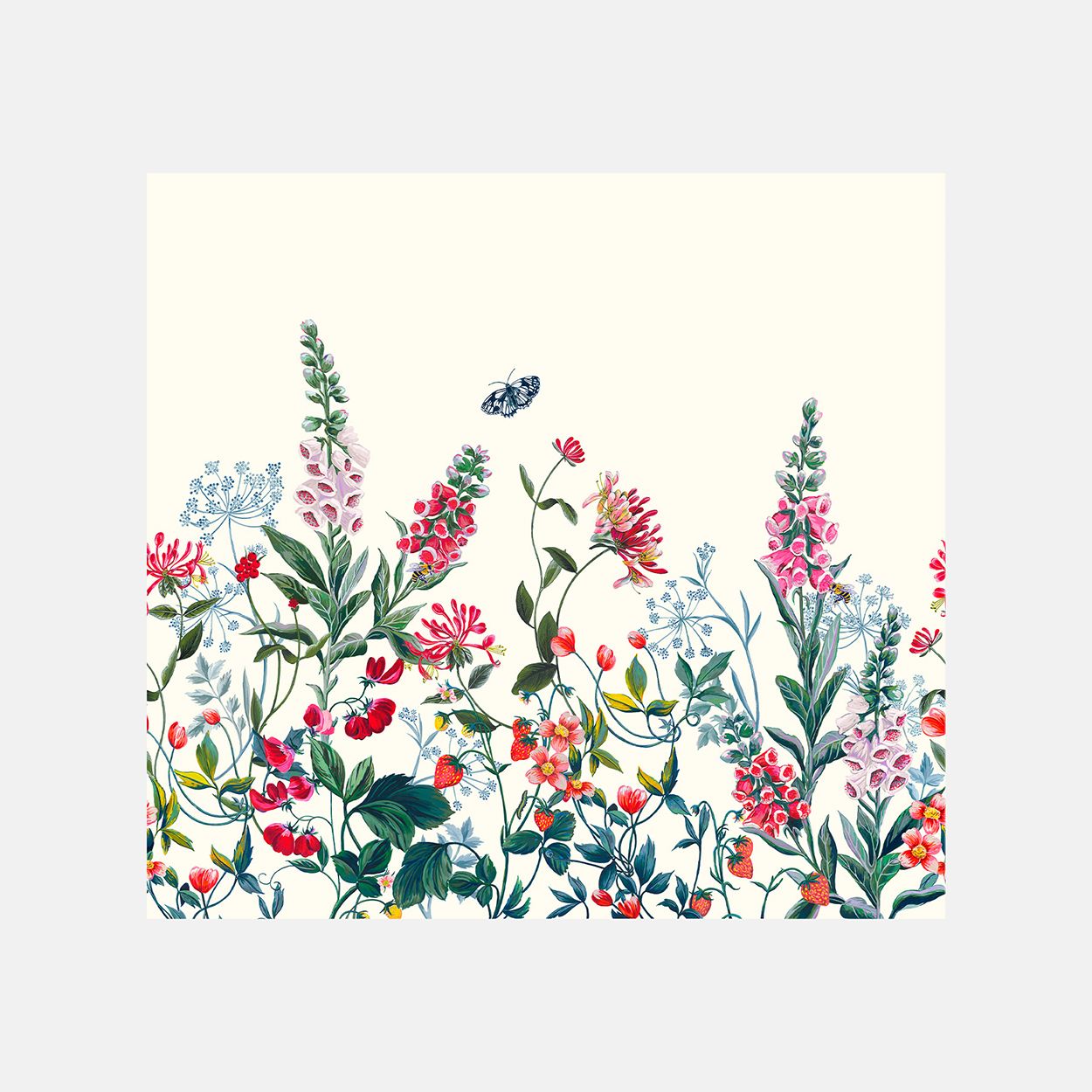 Joules Permaculture Garden Creme Fixed Width Wall Mural
