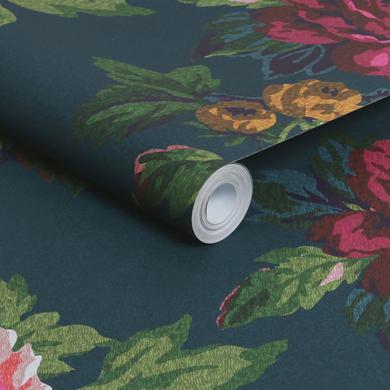 Joules Invite Floral Peacock Wallpaper