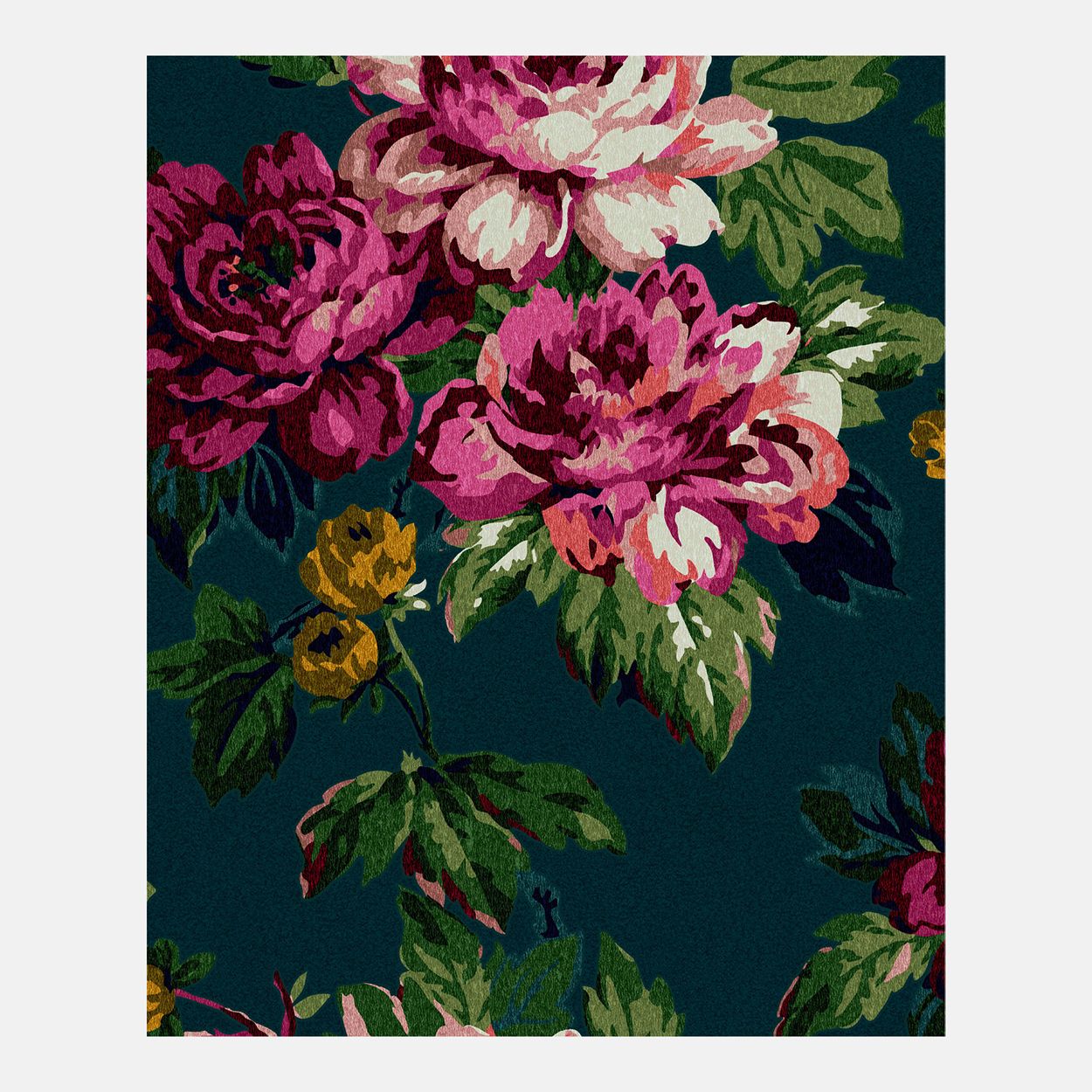 Joules Invite Floral Peacock Wallpaper