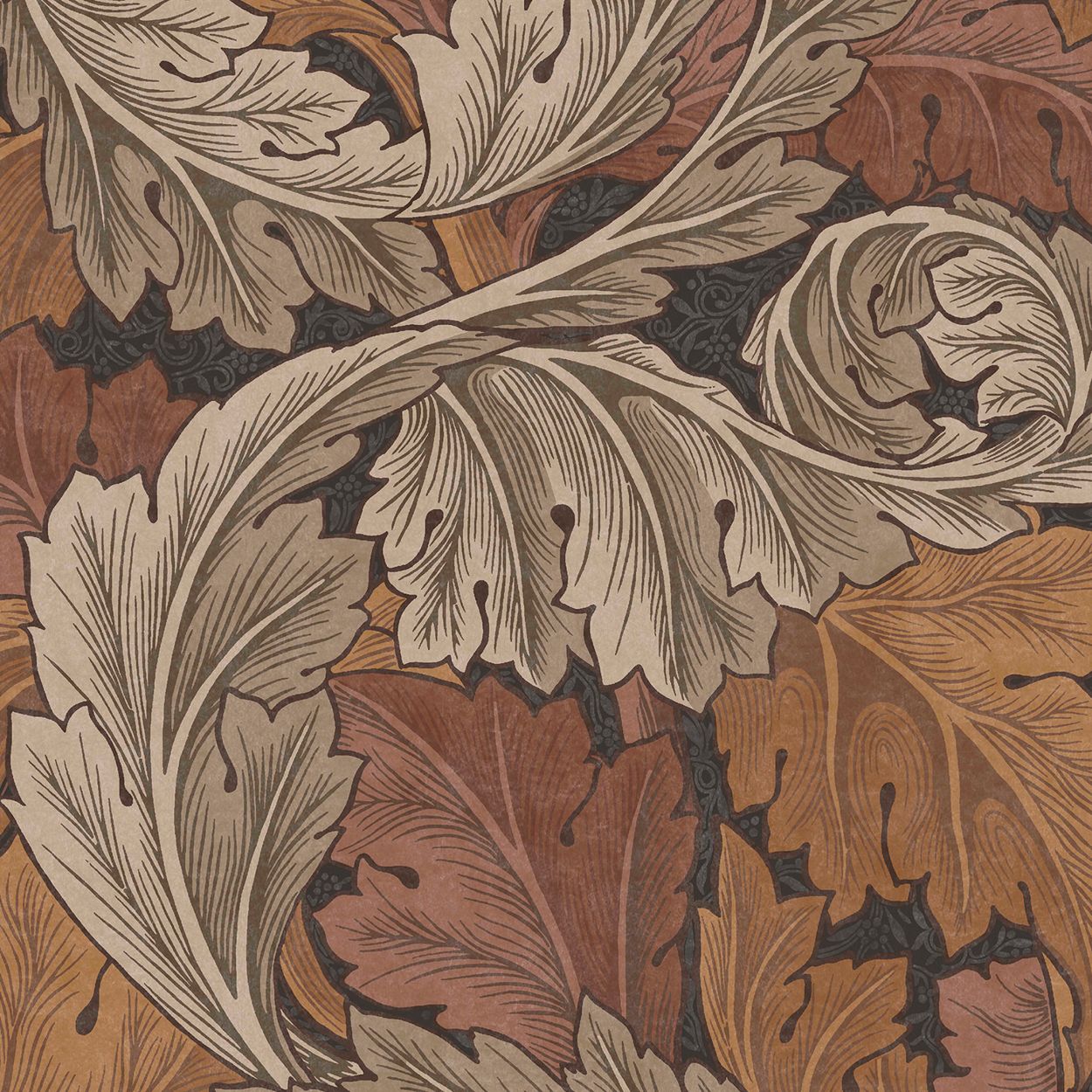 William Morris At Home Acanthus Burnt Orange Wallpaper
