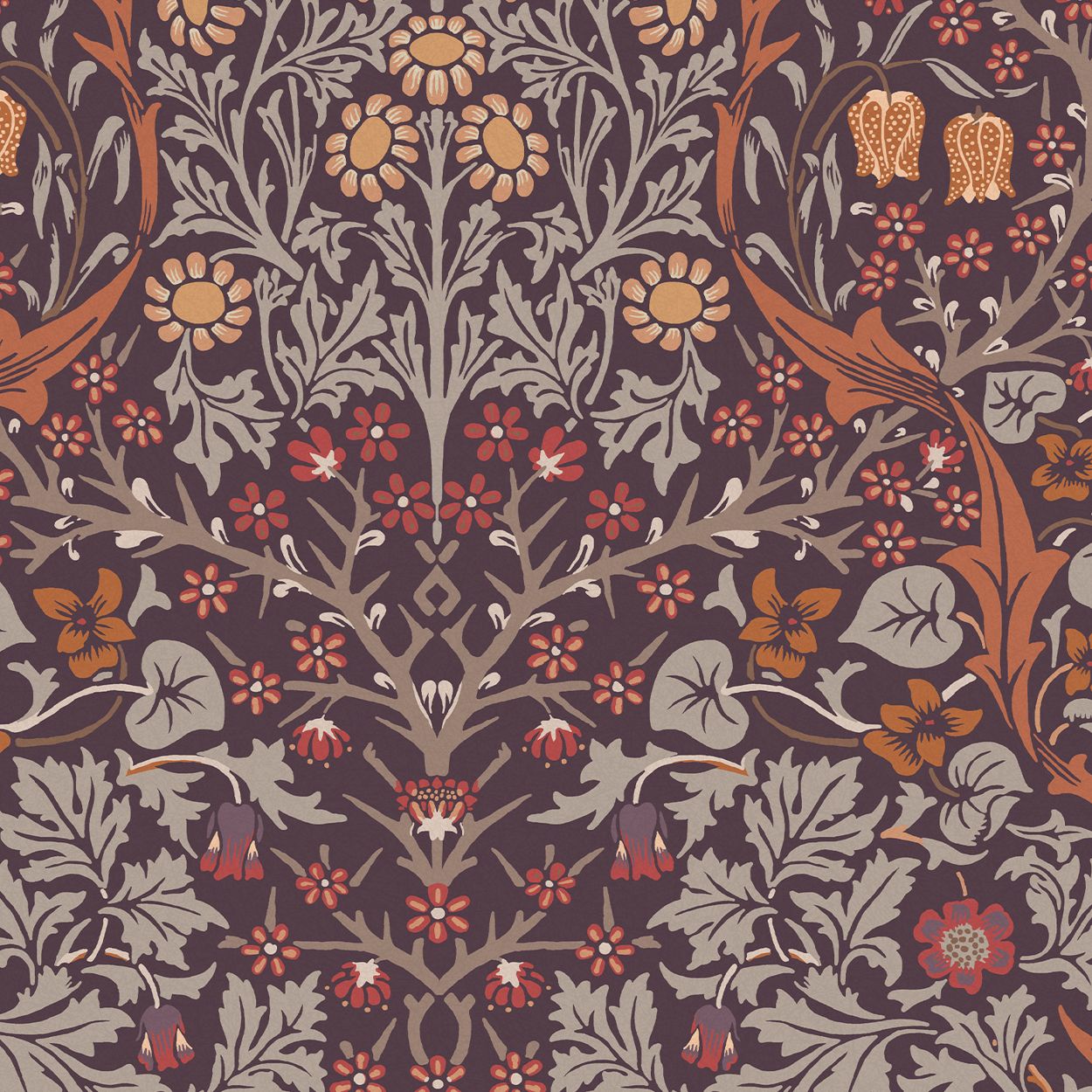 William Morris At Home Blackthorn Plum Wallpaper