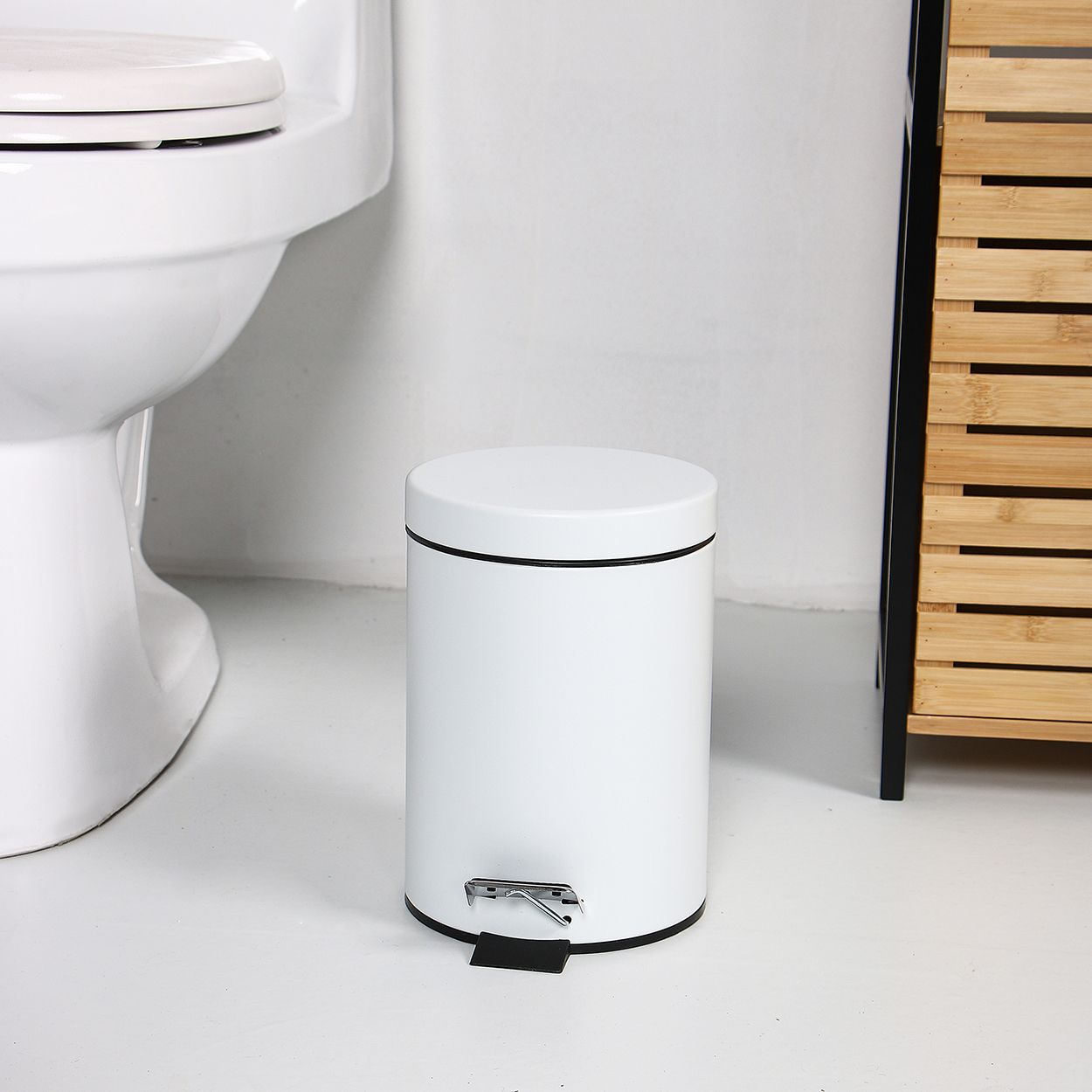 White Pedal Bin 3L