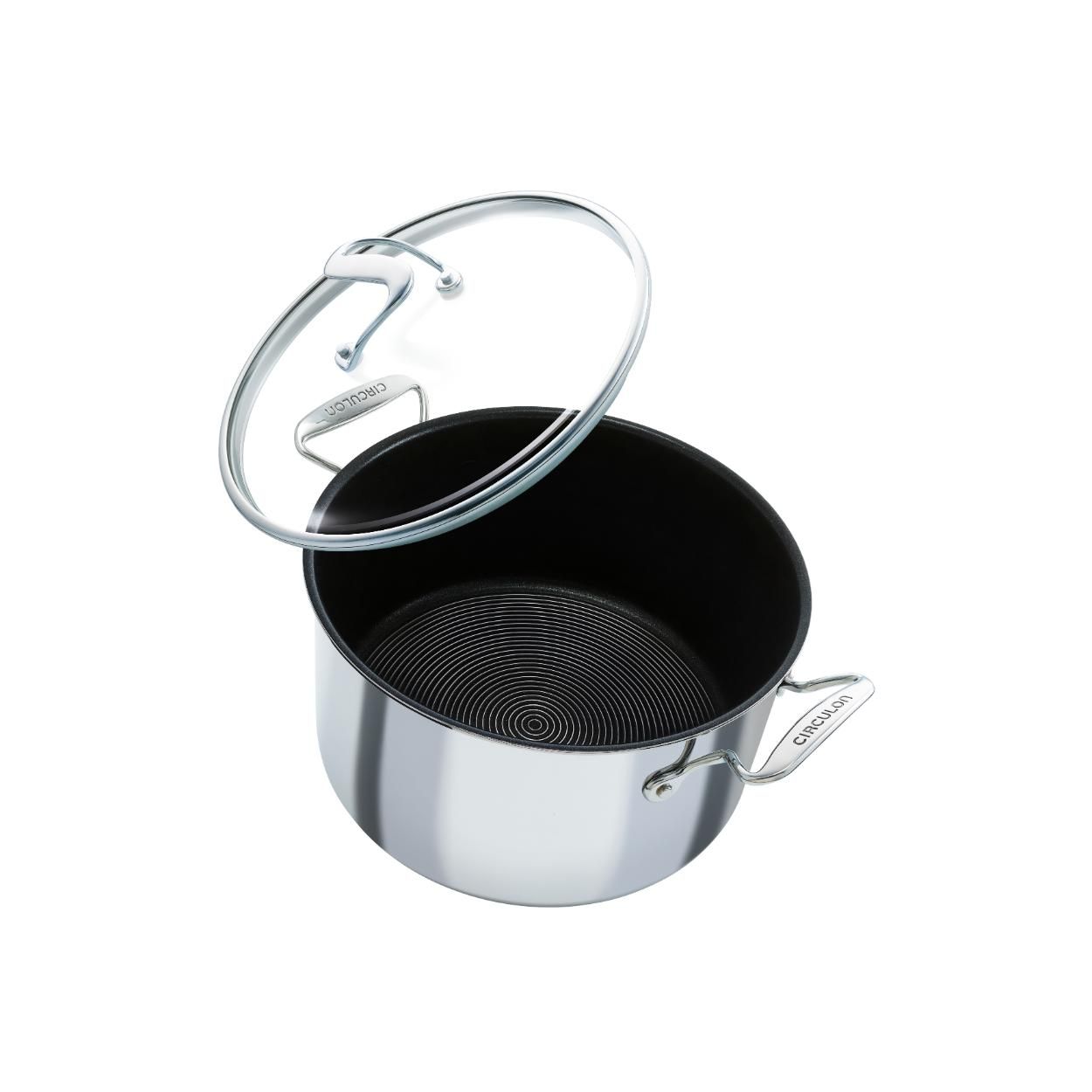 Circulon Clad Stainless Steel Induction 7.6l 24cm Stock pot with Hybrid Nonstick