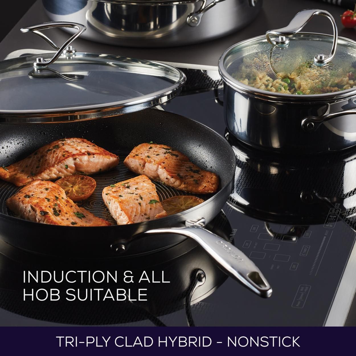 Circulon Clad Stainless Steel Induction 7.6l 24cm Stock pot with Hybrid Nonstick