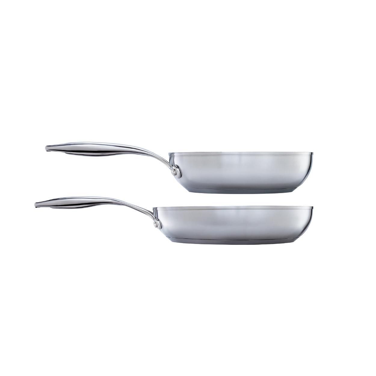 Circulon Stainless Induction Set of 2 frys with Hybrid Non stick