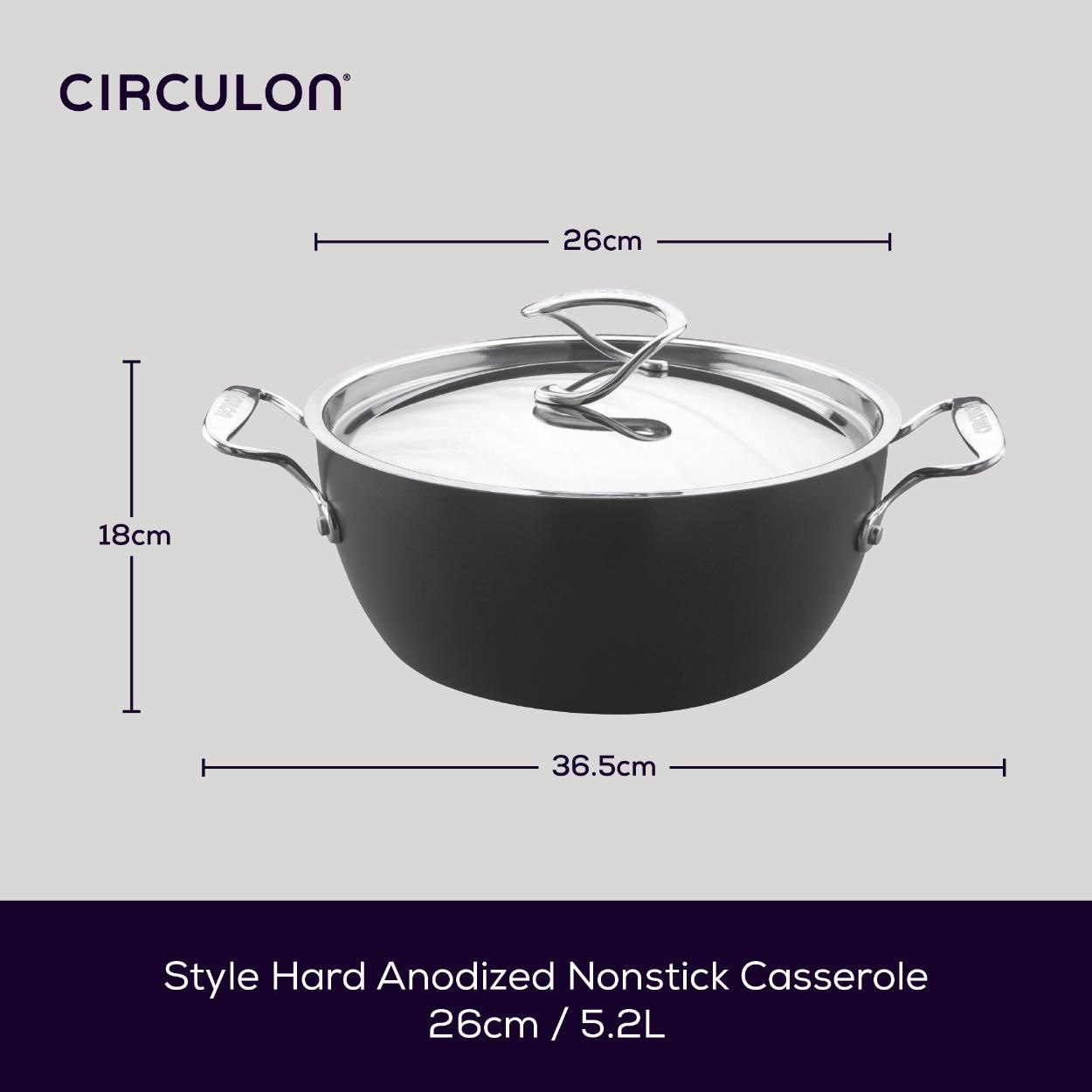 Circulon Style Nonstick Induction 26cm 5.2l Covered Casserole