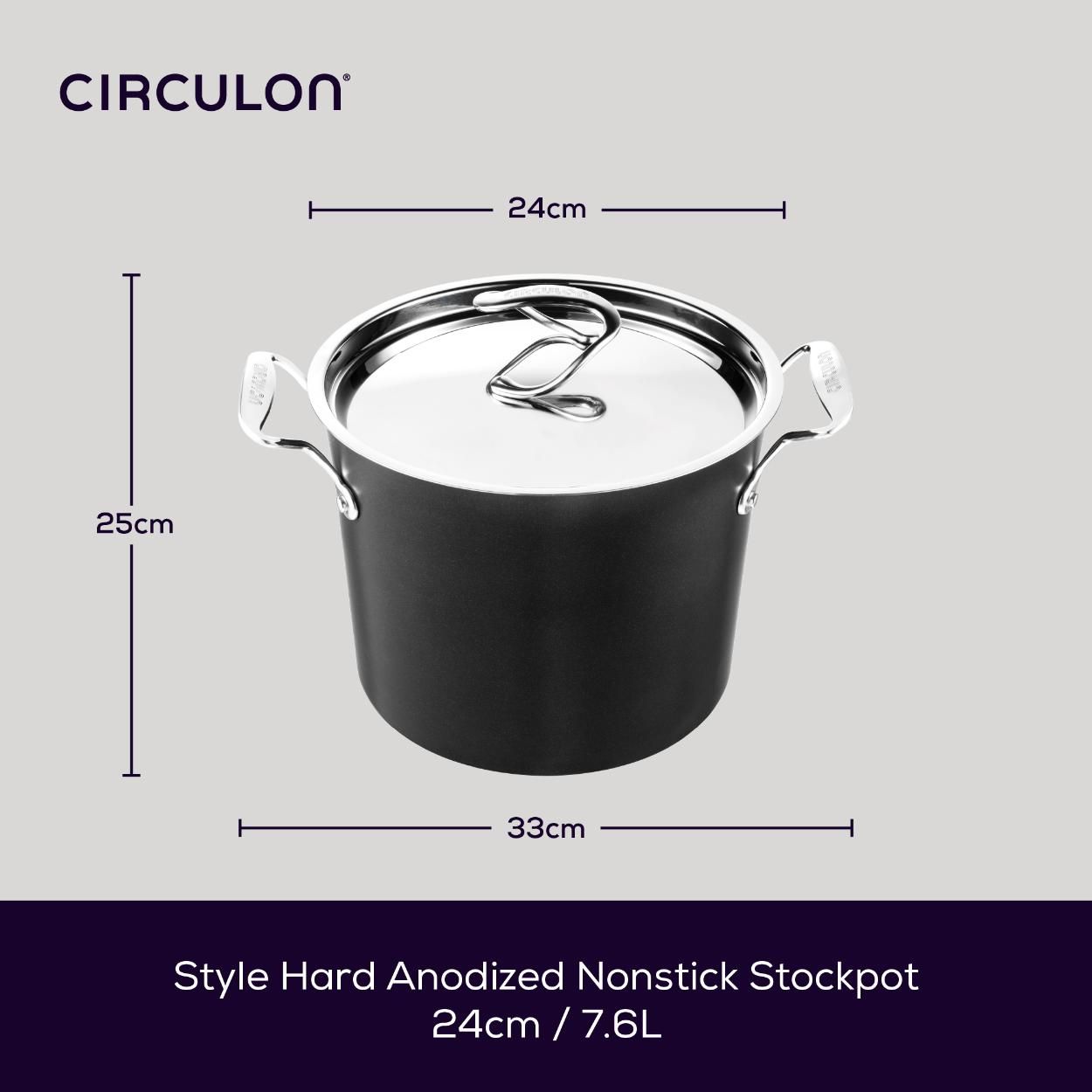 Circulon Style Nonstick Induction 24cm 7.6l Stockpot
