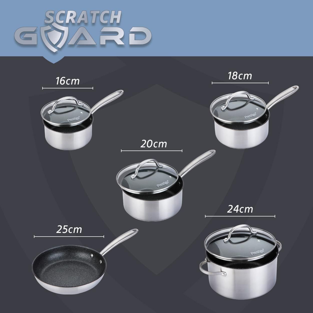 Prestige Scratch Guard Stainless Steel 5pcs Set