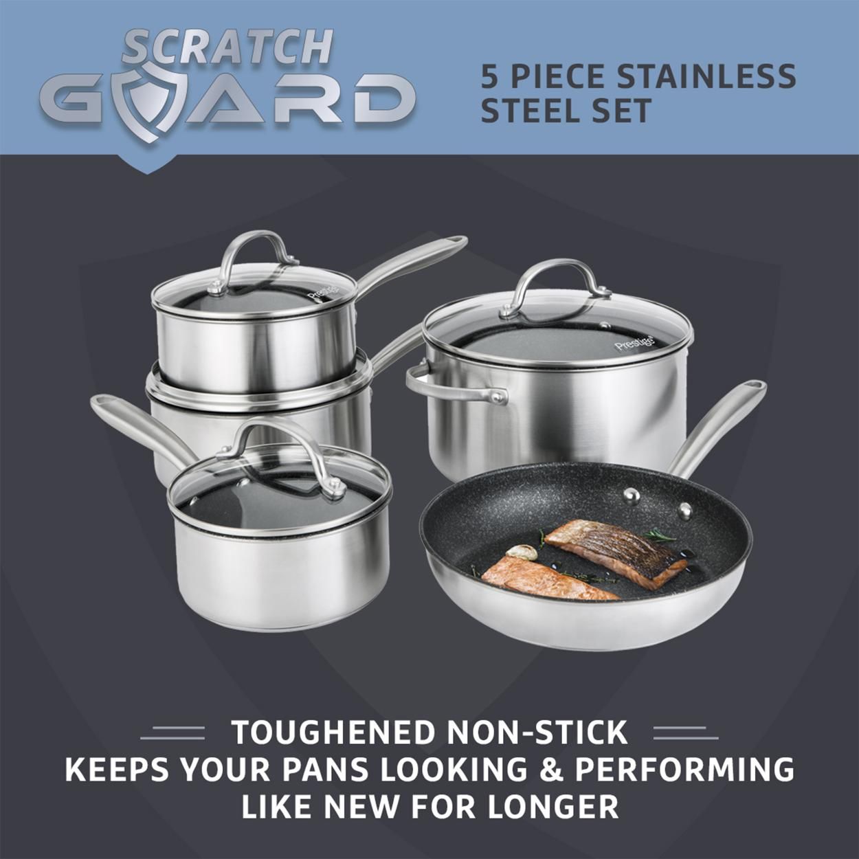Prestige Scratch Guard Stainless Steel 5pcs Set