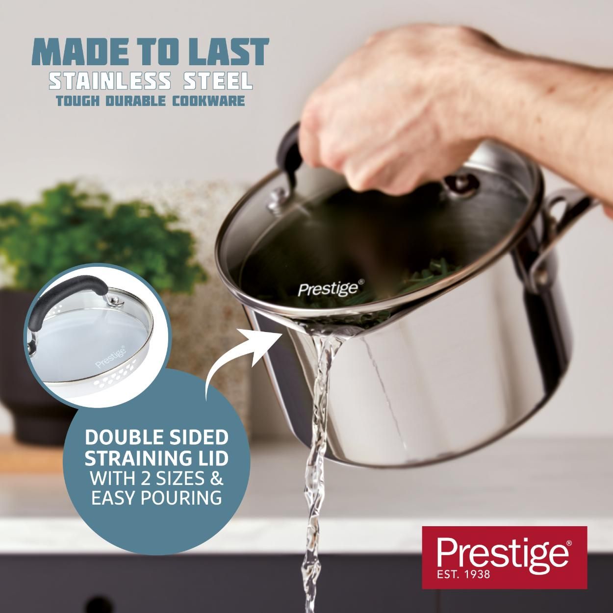 Prestige Made to Last Stainless Steel Cookware Set, 5pce