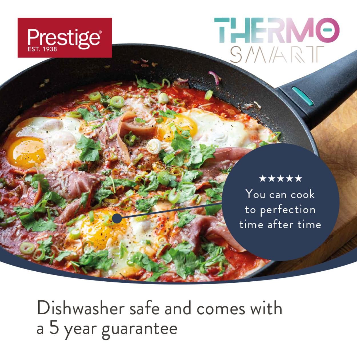 Prestige Thermo Smart Non Stick Pots and Pans Set of 5 with Heat Indicators