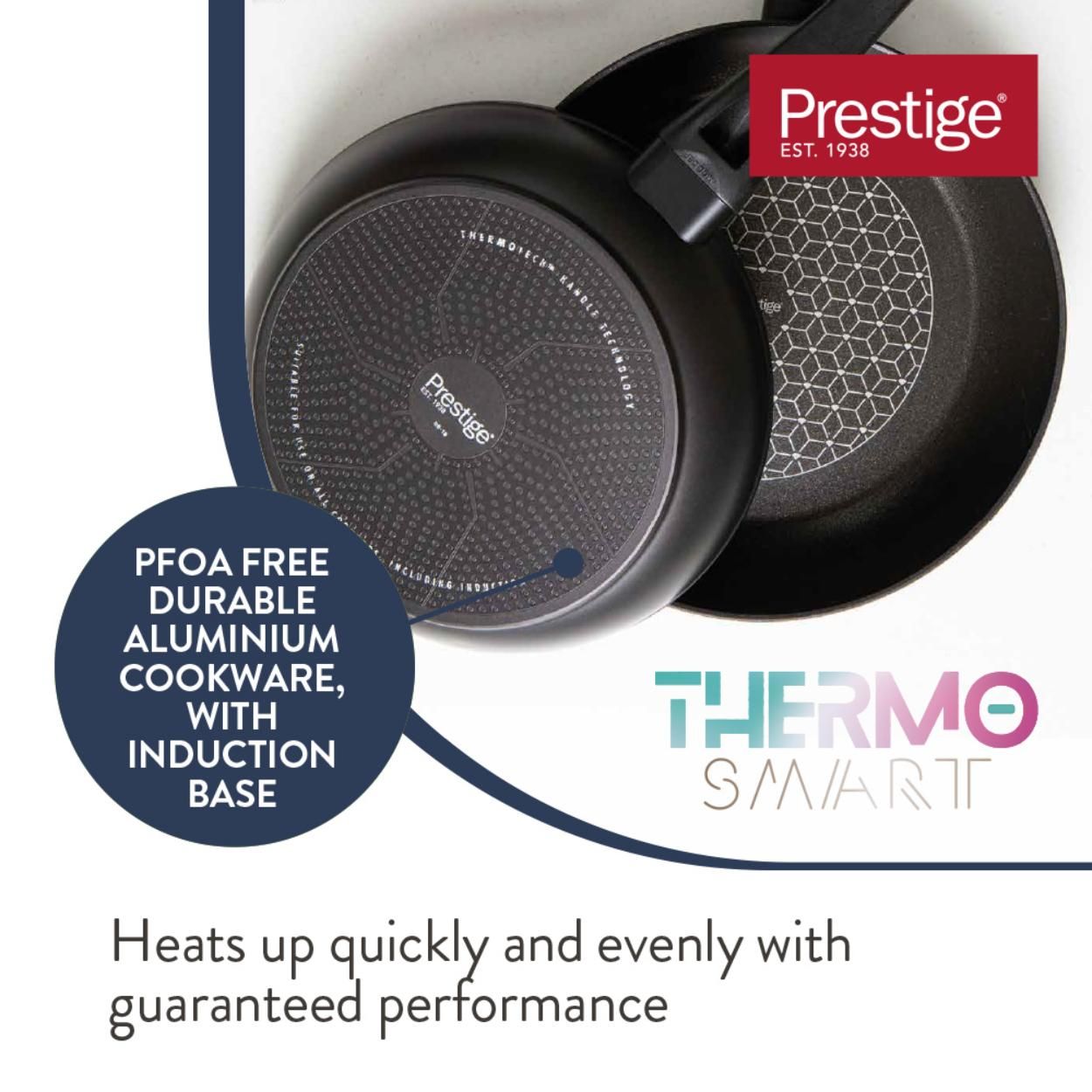 Prestige Thermo Smart Non Stick Pots and Pans Set of 5 with Heat Indicators