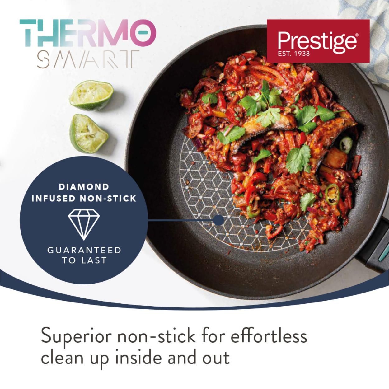 Prestige Thermo Smart Non Stick Pots and Pans Set of 5 with Heat Indicators