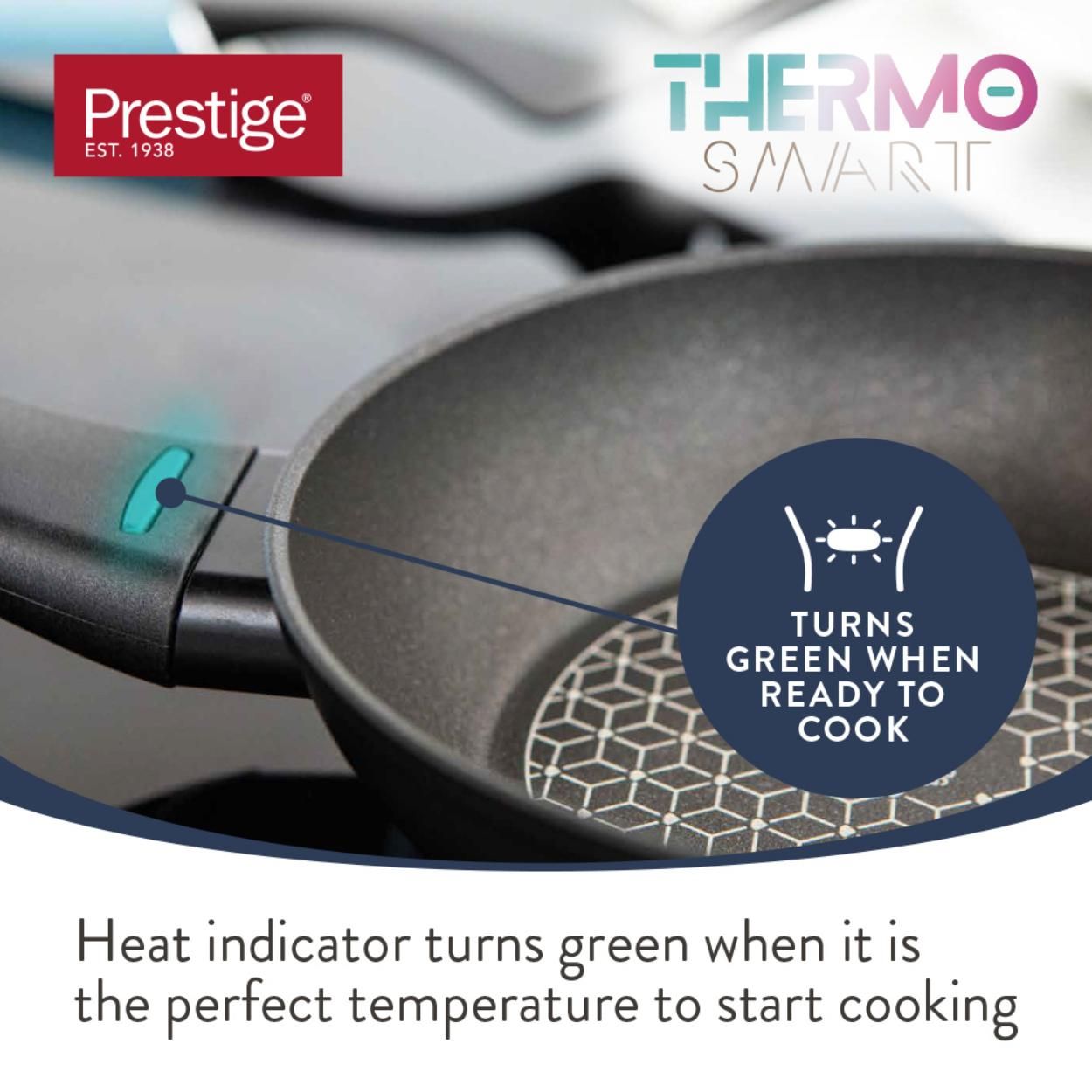 Prestige Thermo Smart Non Stick Pots and Pans Set of 5 with Heat Indicators