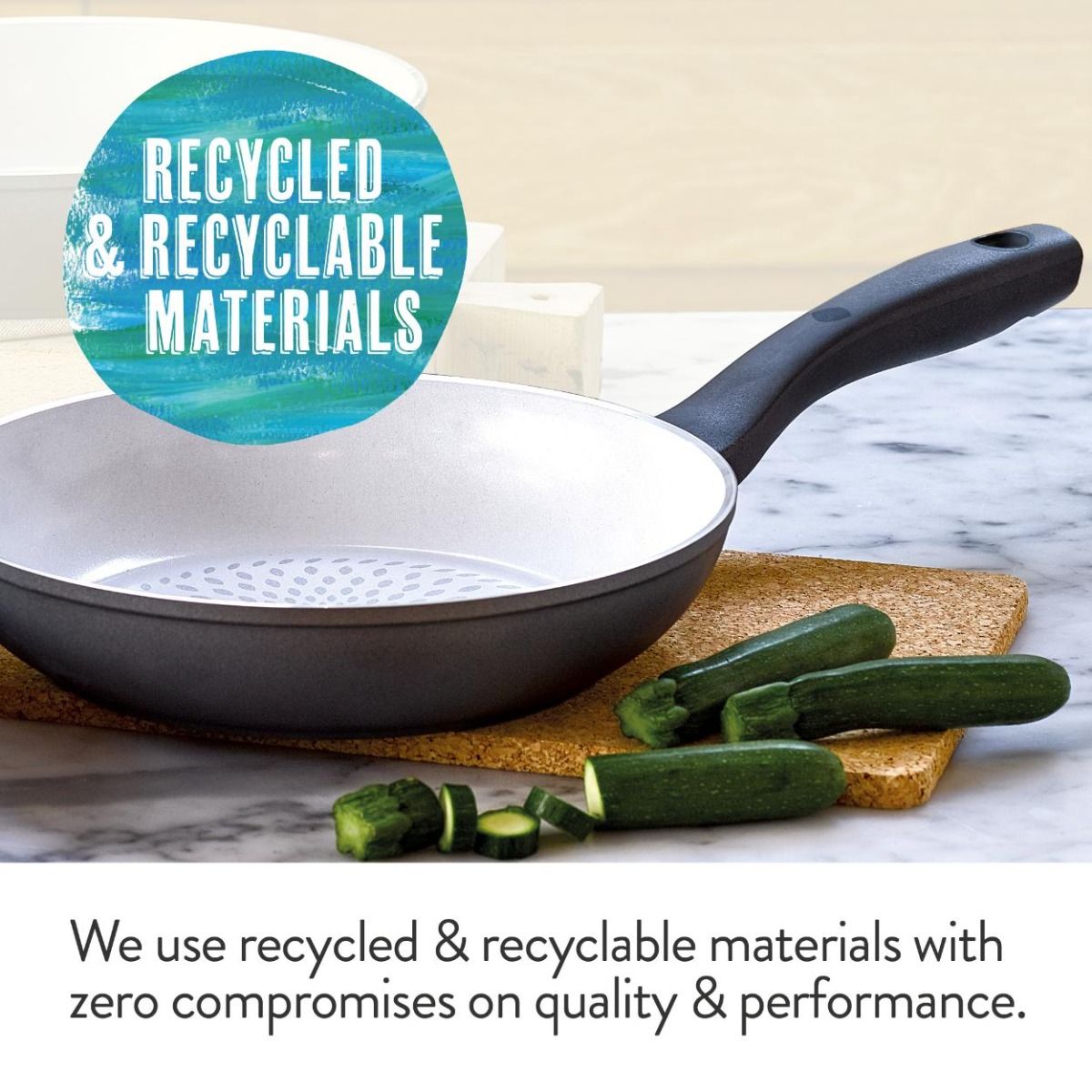 EARTHPAN 5PCE SET 16,18,20CM PANS, 20CM,28CM FRY