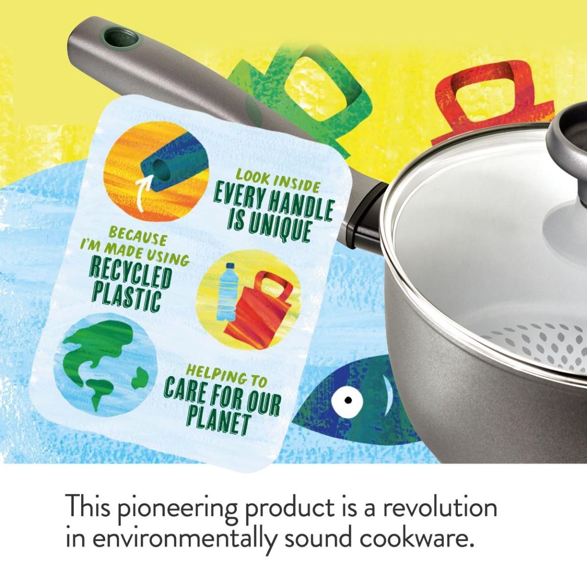 EARTHPAN 5PCE SET 16,18,20CM PANS, 20CM,28CM FRY