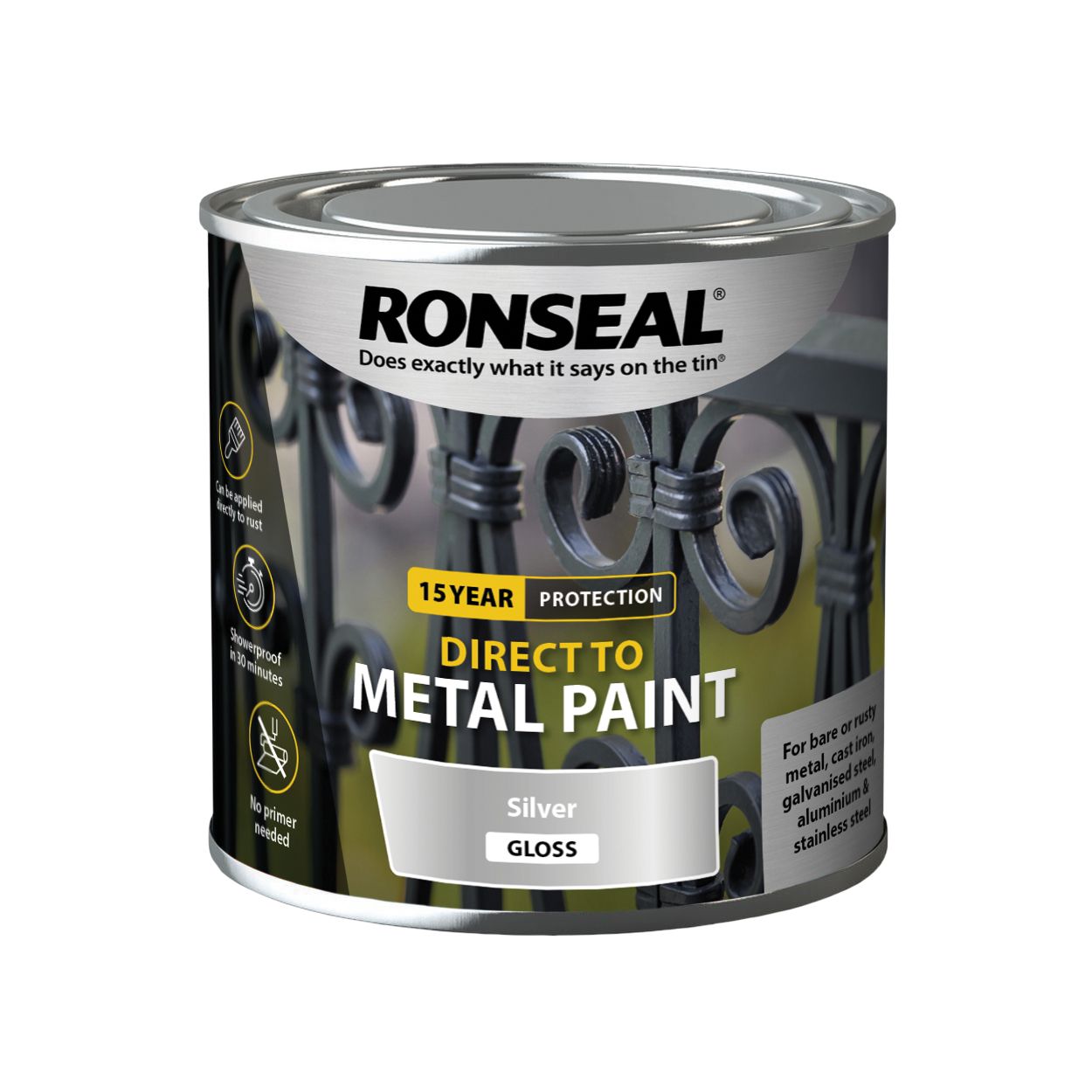 Ronseal Direct To Metal Silver Gloss 250ml