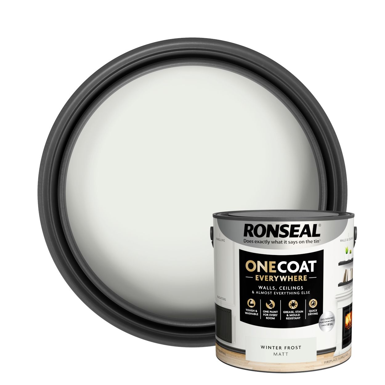 Ronseal One Coat Everywhere Paint Winter Frost Matt 2.5L