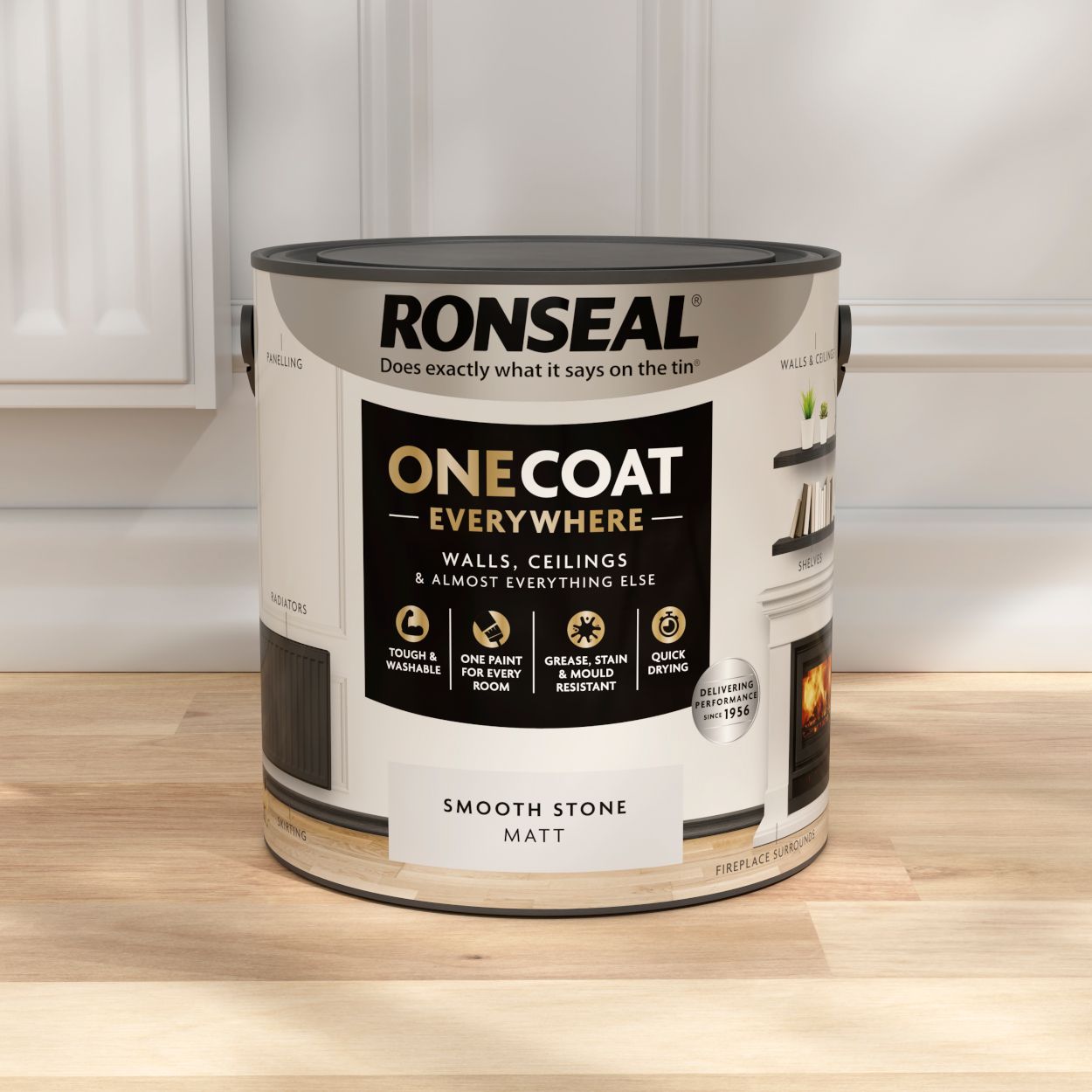 Ronseal One Coat Everywhere Paint Smooth Stone Matt 2.5L