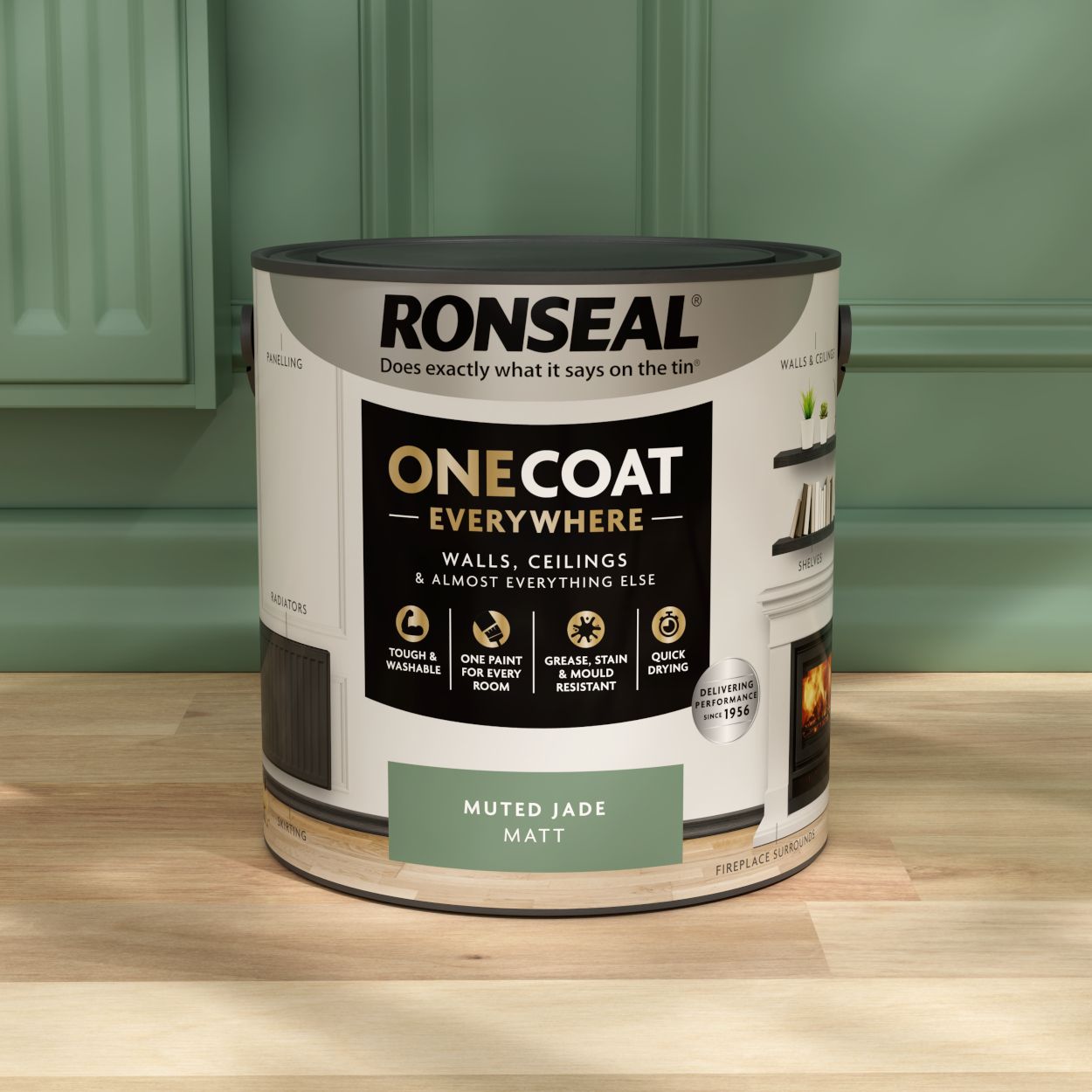 Ronseal One Coat Everywhere Paint Muted Jade Matt 2.5L