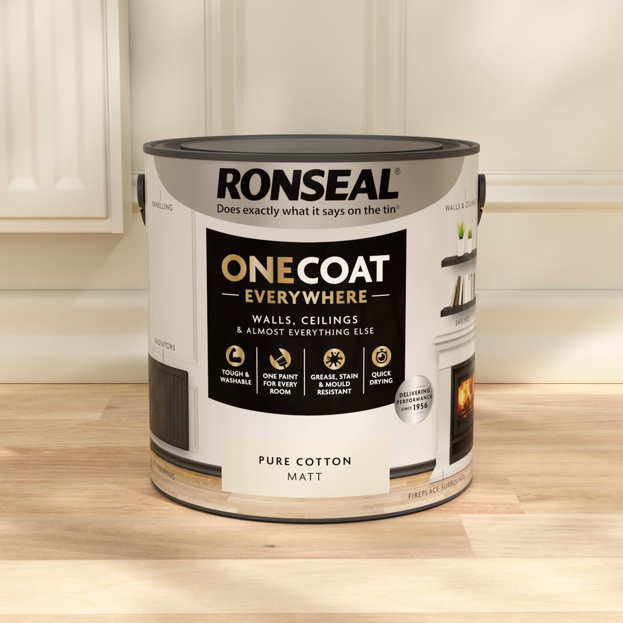 Ronseal One Coat Everywhere Paint Pure Cotton Matt 2.5L