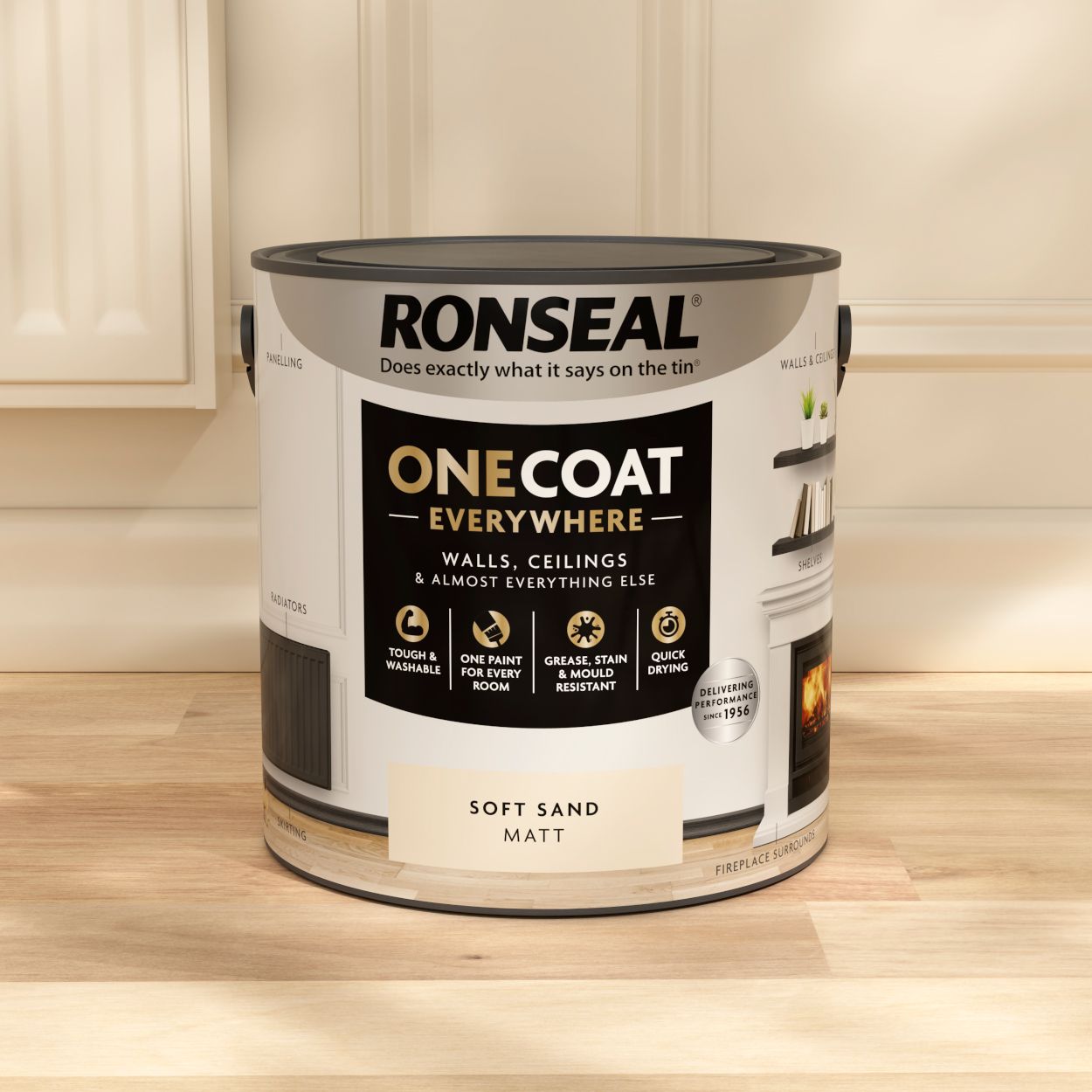 Ronseal One Coat Everywhere Paint Soft Sand Matt 2.5L