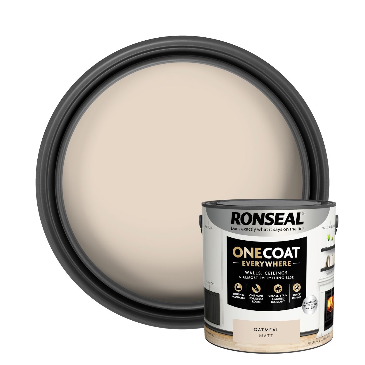 Ronseal One Coat Everywhere Paint Oatmeal Matt 2.5L