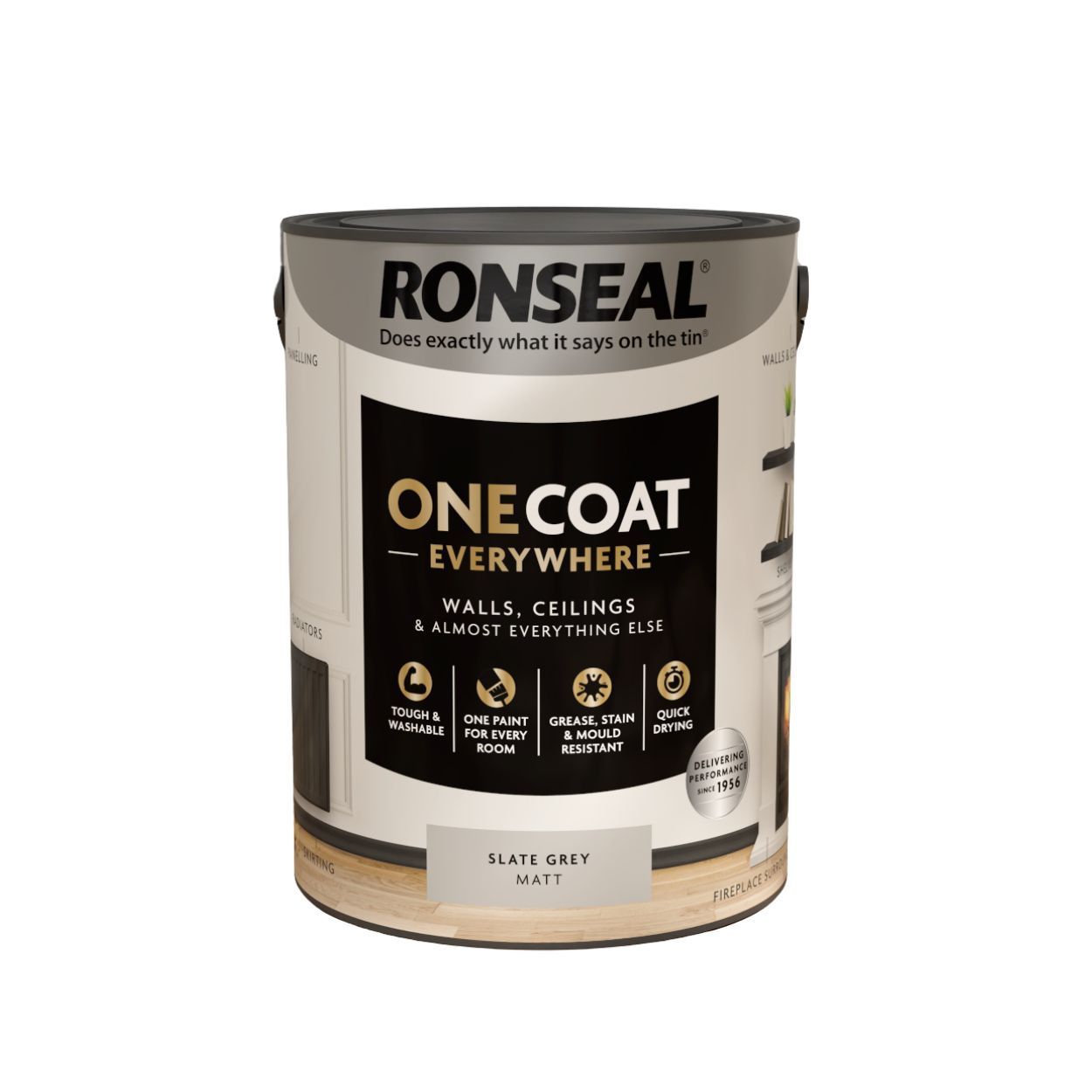 Ronseal One Coat Everywhere Paint Slate Grey Matt 5L