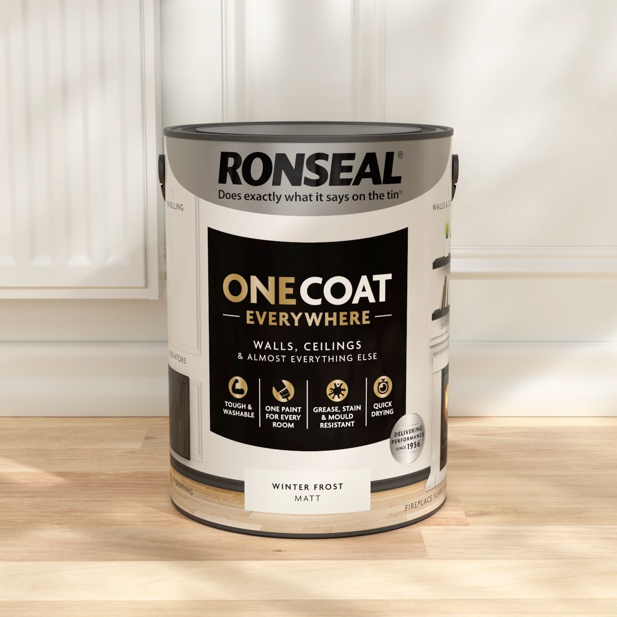 Ronseal One Coat Everywhere Paint Winter Frost Matt 5L