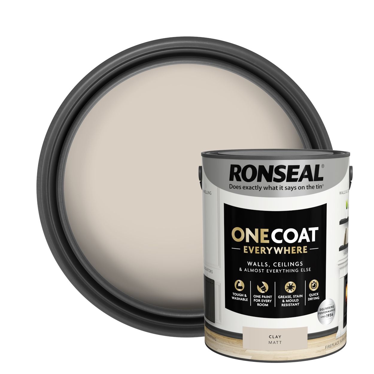 Ronseal One Coat Everywhere Paint Clay Matt 5L
