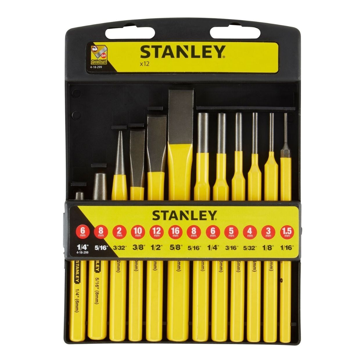 Stanley Kit Punch And Chisel 12 Piece Set