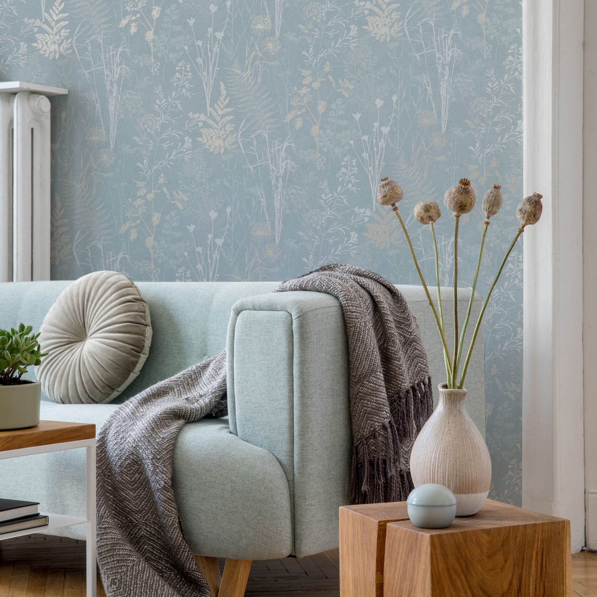 Superfresco Easy Organics Duck Egg Wallpaper